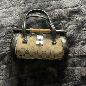 Gucci Tan and Brown Mini Bag with Bamboo Handle